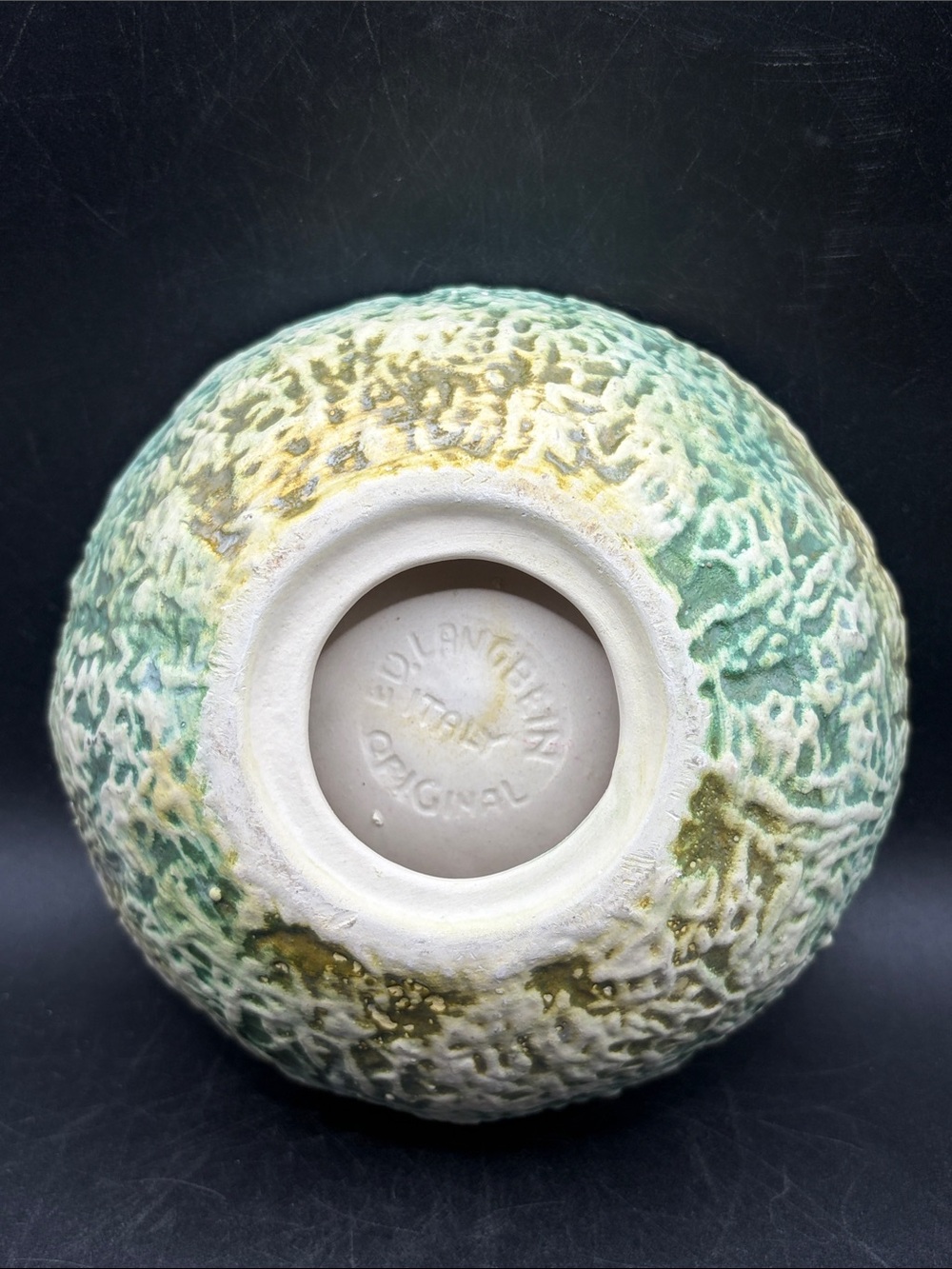 Ed Langbein Original Cantaloupe Melon Bowl Mid Century Vintage Italian Pottery - Picture 3 of 11